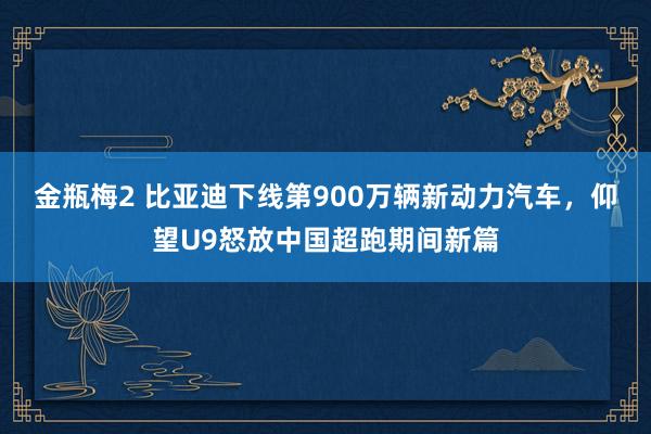 金瓶梅2 比亚迪下线第900万辆新动力汽车，仰望U9怒放中国超跑期间新篇