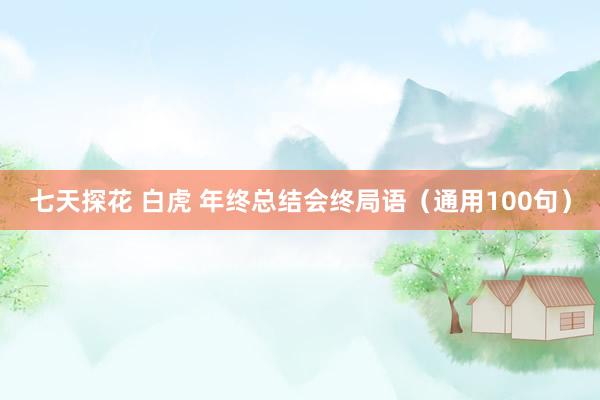 七天探花 白虎 年终总结会终局语（通用100句）