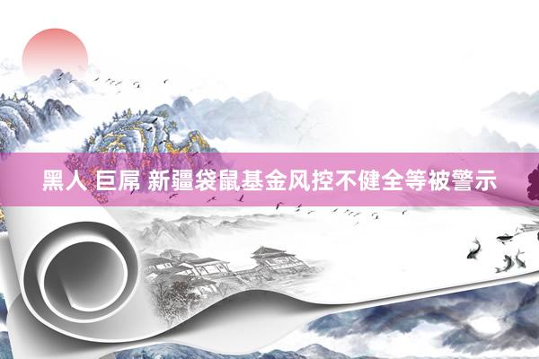 黑人 巨屌 新疆袋鼠基金风控不健全等被警示