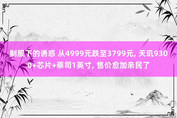 制服下的诱惑 从4999元跌至3799元， 天玑9300+芯片+蔡司1英寸， 售价愈加亲民了