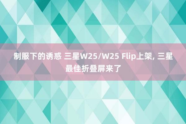 制服下的诱惑 三星W25/W25 Flip上架， 三星最佳折叠屏来了