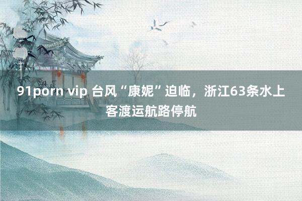 91porn vip 台风“康妮”迫临，浙江63条水上客渡运航路停航