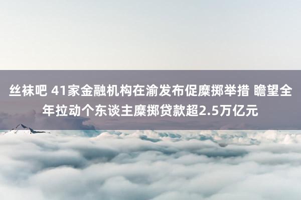 丝袜吧 41家金融机构在渝发布促糜掷举措 瞻望全年拉动个东谈主糜掷贷款超2.5万亿元