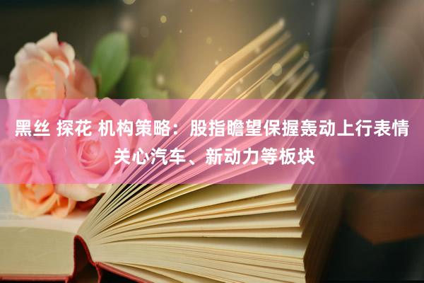 黑丝 探花 机构策略：股指瞻望保握轰动上行表情 关心汽车、新动力等板块