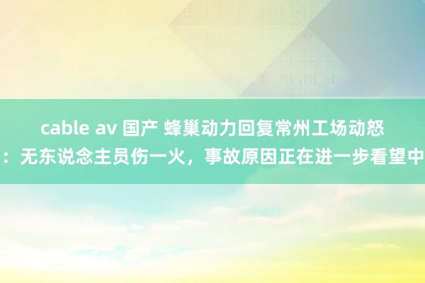 cable av 国产 蜂巢动力回复常州工场动怒：无东说念主员伤一火，事故原因正在进一步看望中