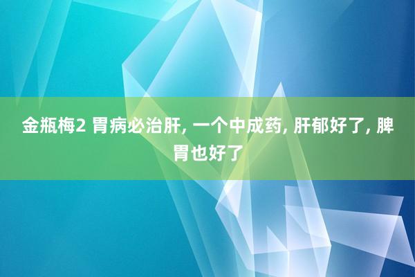 金瓶梅2 胃病必治肝， 一个中成药， 肝郁好了， 脾胃也好了