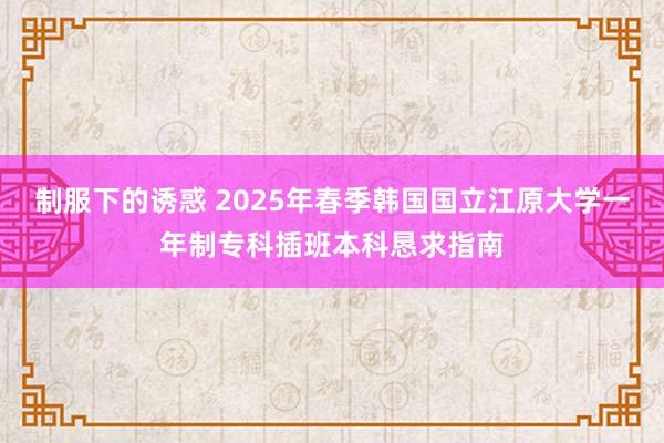 制服下的诱惑 2025年春季韩国国立江原大学一年制专科插班本科恳求指南