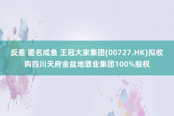 反差 匿名咸鱼 王冠大家集团(00727.HK)拟收购四川天府金盆地酒业集团100%股权